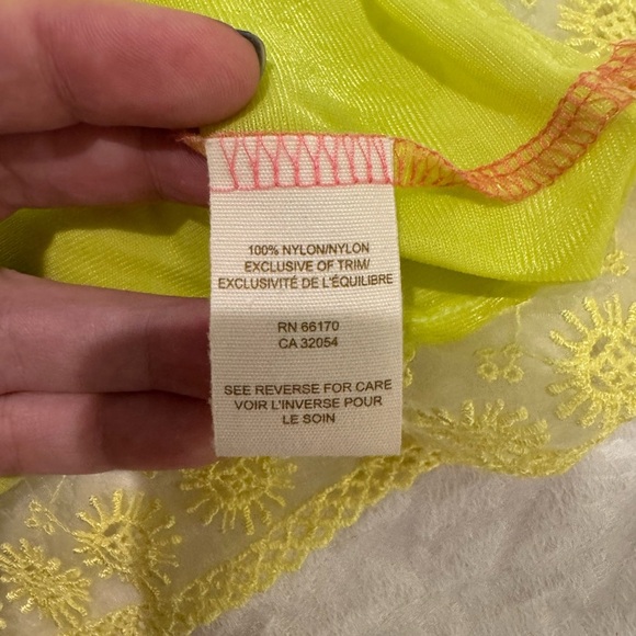 Free People Yellow Lace Trim Chemise slip - Picture 9 of 10